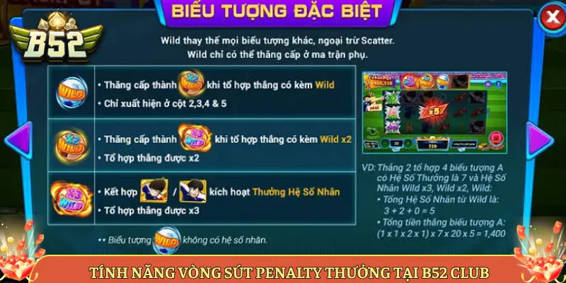 Tính Năng Vòng Sút Penalty Thưởng Tại B52 Club